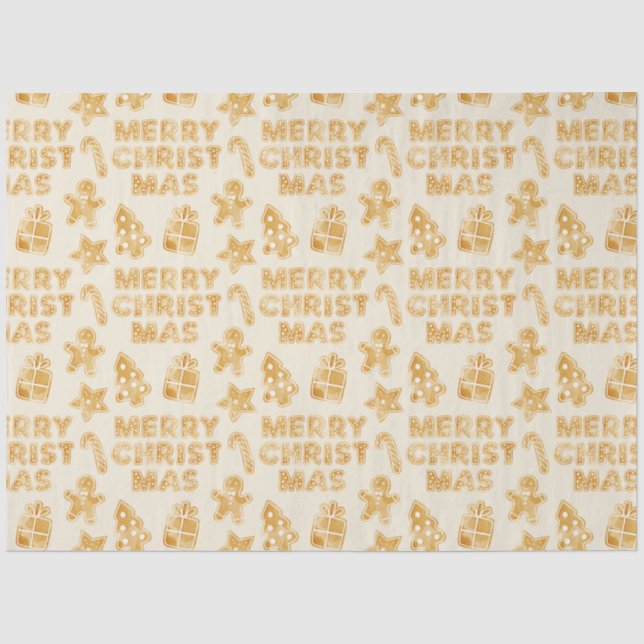 Papel De Seda Feliz Navidad Gingerbread Cookies (Anverso)