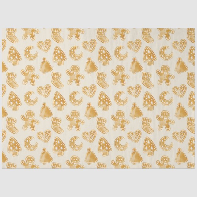 Papel De Seda Feliz Navidad Gingerbread Cookies (Anverso)