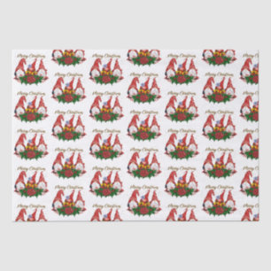 Papel De Seda Feliz Navidad Gnomes Fiesta Adorable Trendy