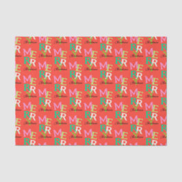 Papel De Seda Feliz Navidad moderna y brillante festividad