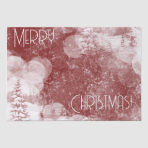 Papel De Seda Feliz Navidad paisaje abetos nevados
