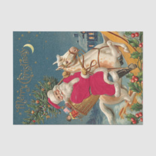 Papel De Seda Feliz Navidad, Papá Noel en caballo