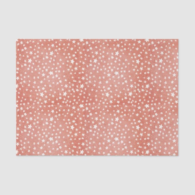 Papel De Seda Feliz Navidad, pequeñas estrellas blancas tambaleá (Anverso)