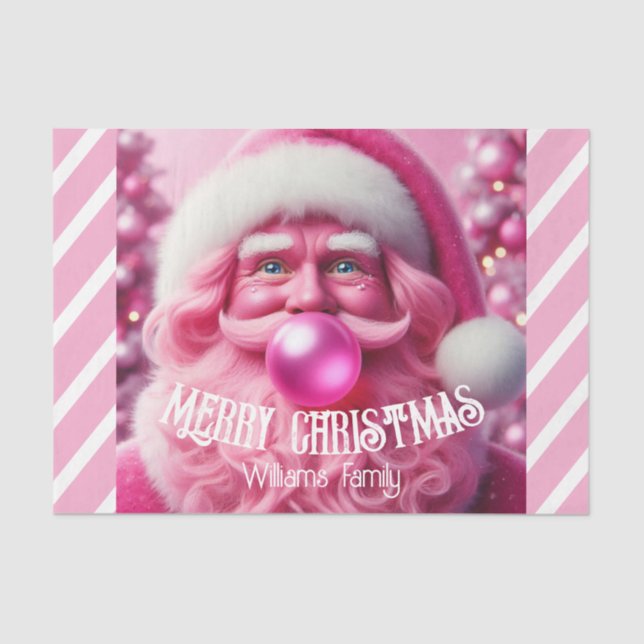 Papel De Seda Feliz Navidad Pink Bubble Gum | Nombre del equipo  (Anverso)