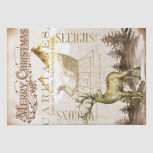 Papel De Seda Feliz Navidad reno y sabor a desfalco de Sleigh