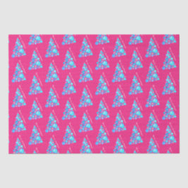 Papel De Seda Feliz Navidad Resumen Árbol Purple Grande