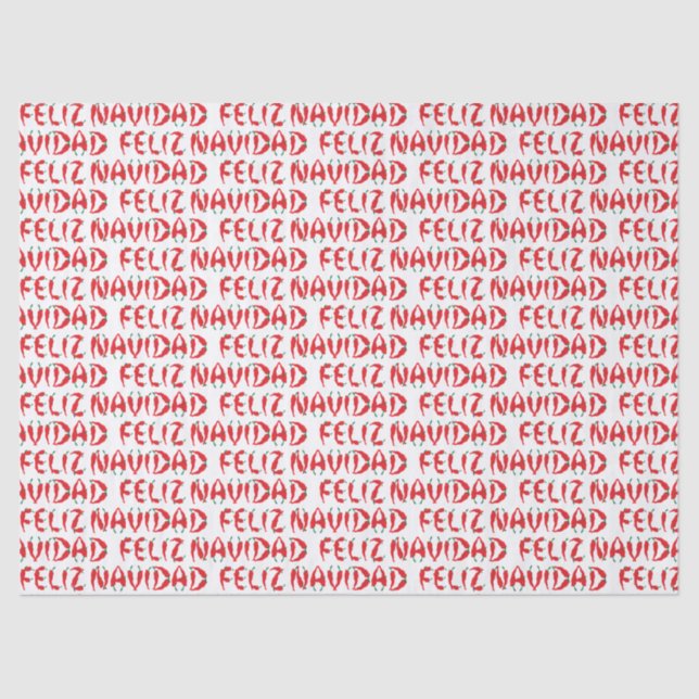 Papel De Seda Feliz Navidad rojo Chile (Anverso)