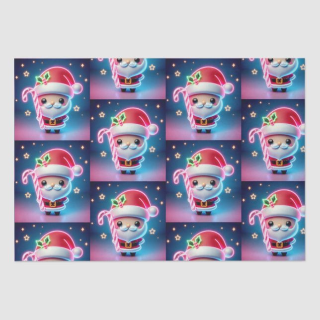 Papel De Seda Feliz Navidad Santa Candy (Anverso)