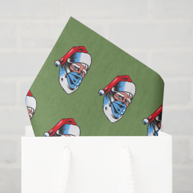 Papel De Seda Feliz Navidad Santa Claus máscara facial (Bolsa de regalo)