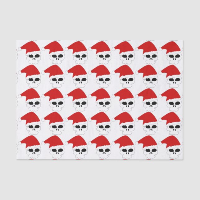 PAPEL DE SEDA "FELIZ NAVIDAD" SANTA CLAUS SKULL HETE (Anverso)