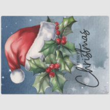 Feliz Navidad Santa Hat y Navidades Holly