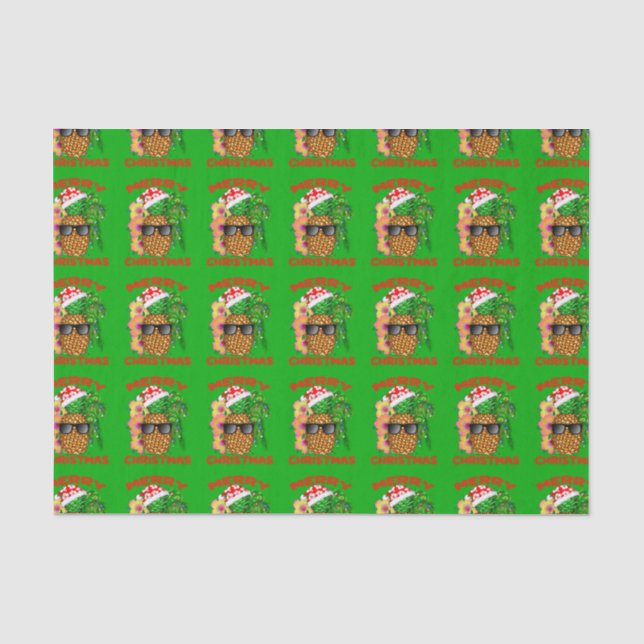 Papel De Seda Feliz Navidad Santa Piña (Anverso)