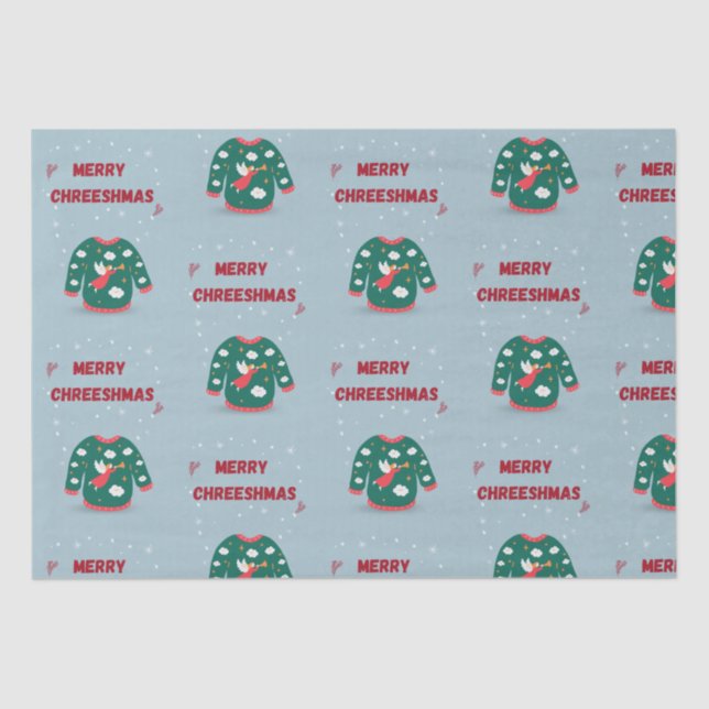 Papel De Seda Feliz Navidad Ugly Sweater Angel (Anverso)