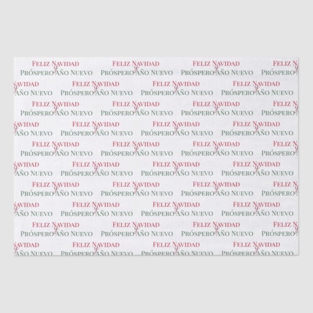Papel De Seda Feliz Navidad y el nuevo año de prosperidad (Anverso)