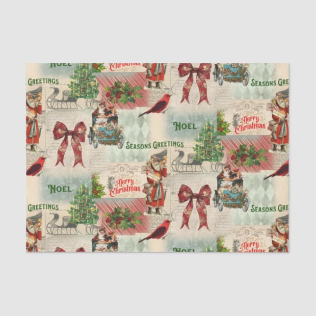 Papel De Seda Feliz Navidad y saludos de temporada (Anverso)