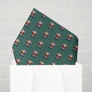Papel De Seda Feliz Papá Noel Patrón de Arte de Pixel de Navidad