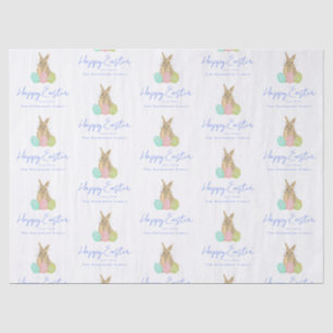 Papel De Seda Feliz Pascua Personalizada Conejito Apreciado Acua