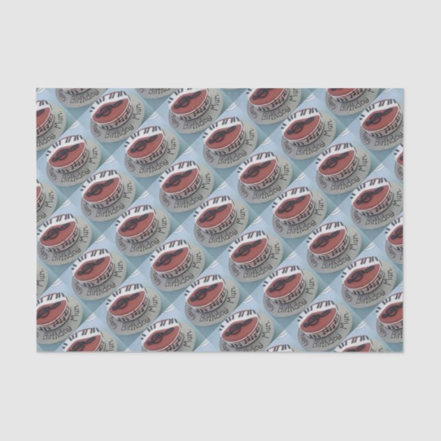 Papel De Seda Feliz pastel de mamá de cumpleaños (Anverso)