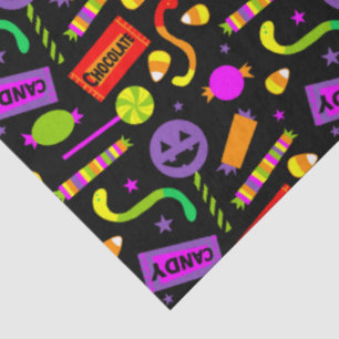 Papel De Seda Feliz patrón de dulces de Halloween