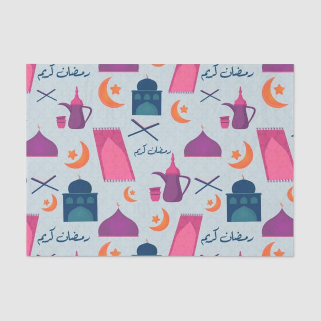 Papel De Seda Feliz patrón de Ramadán (Anverso)