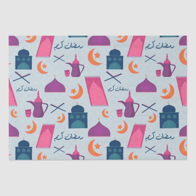 Papel De Seda Feliz patrón de Ramadán (Anverso)
