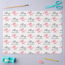 Papel De Seda Feliz Personalizado de Navidad Monograma Iniciales