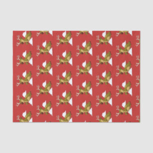 Papel De Seda Feliz Personalizado navideño volando reno lindo