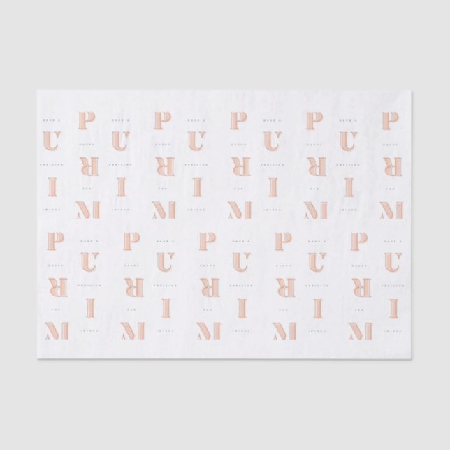 Papel De Seda Feliz purificación en Neutrals Mishloach Manot (Anverso)