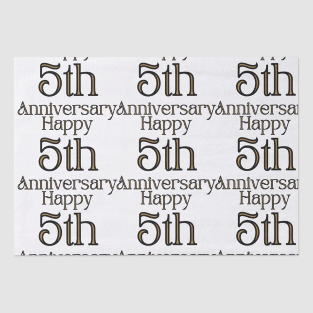 Papel De Seda Feliz quinto aniversario (Anverso)
