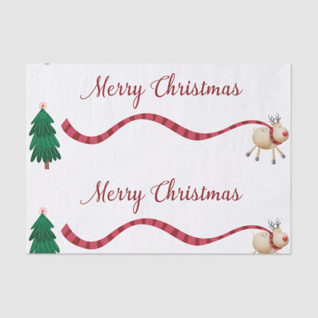Papel De Seda Feliz reno navideño (Anverso)