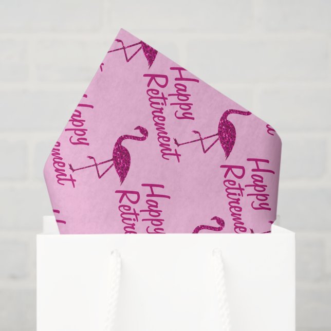 Papel De Seda Feliz retiro Personalizado de flamingo rosa regalo (Bolsa de regalo)