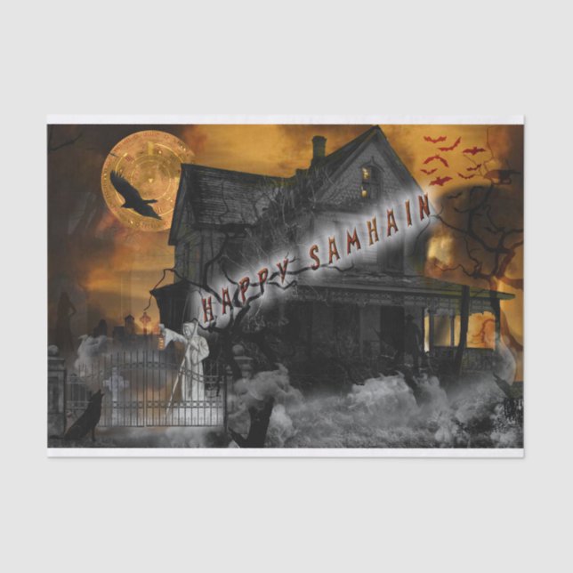Papel De Seda Feliz Samhain (Anverso)