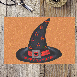 Papel De Seda Feliz Samhain Witch Gorras Stars Magic Wiccan