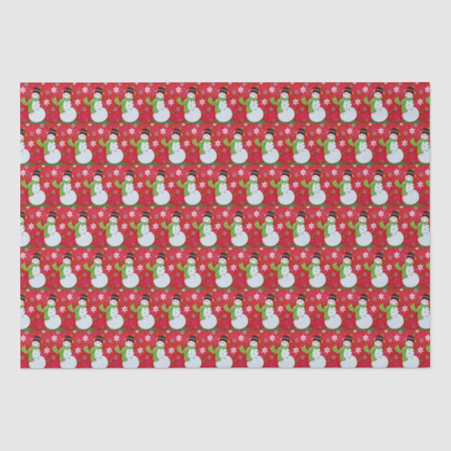 Papel De Seda Feliz Snowman (Anverso)