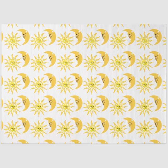 Papel De Seda Feliz Sun y Moon Decoupage (Anverso)