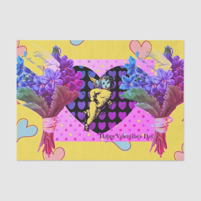 Papel De Seda FELIZ Tejido del Día de San Valentín (Anverso)