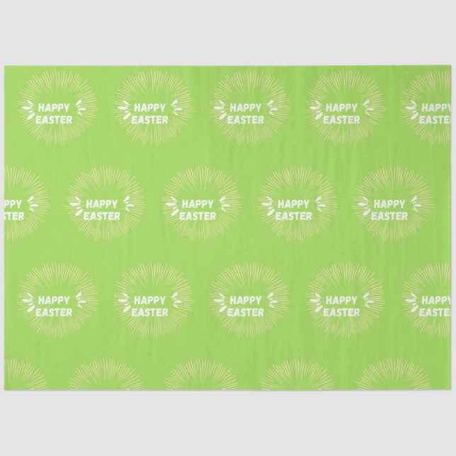Papel De Seda Feliz texto de Pascua al verde (Anverso)