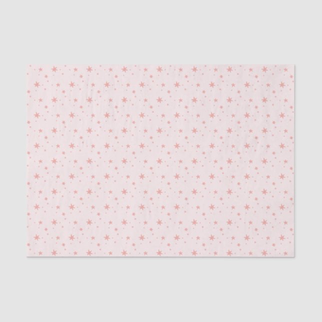 Papel de seda femenino con estrellas rosadas (Anverso)