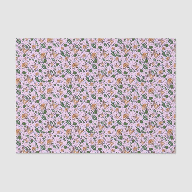 Papel De Seda Fennec Foxes en rosa (Anverso)