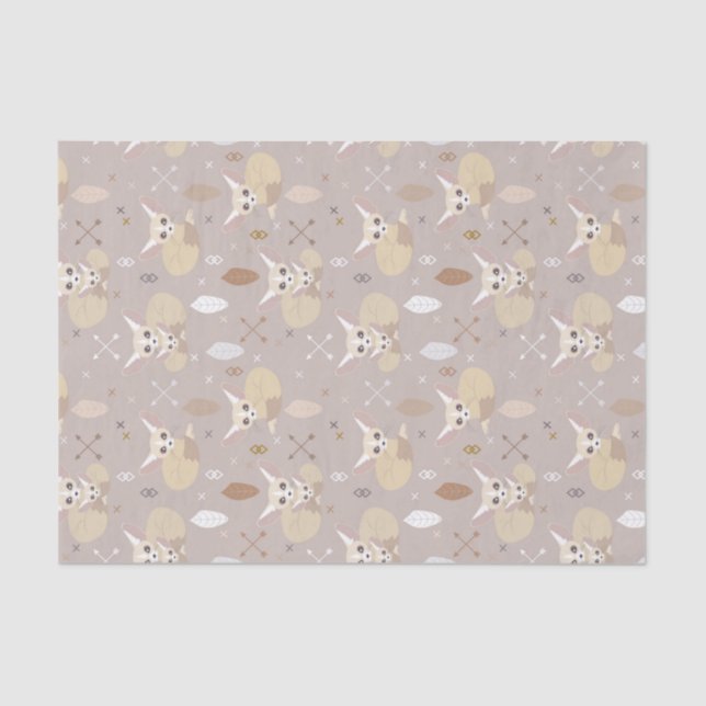 Papel De Seda Fennec Foxes flechas y plumas (Anverso)