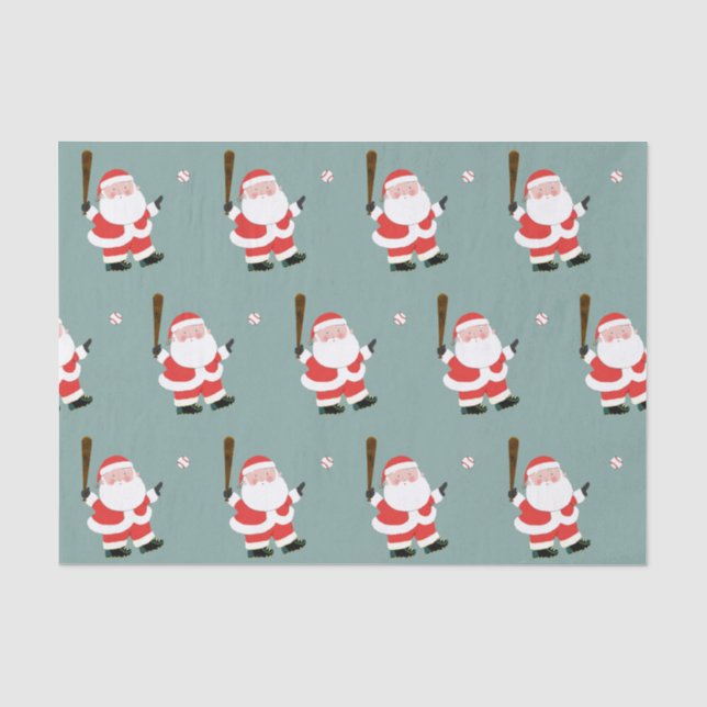 Papel De Seda Feriado de Navidades de Béisbol (Anverso)