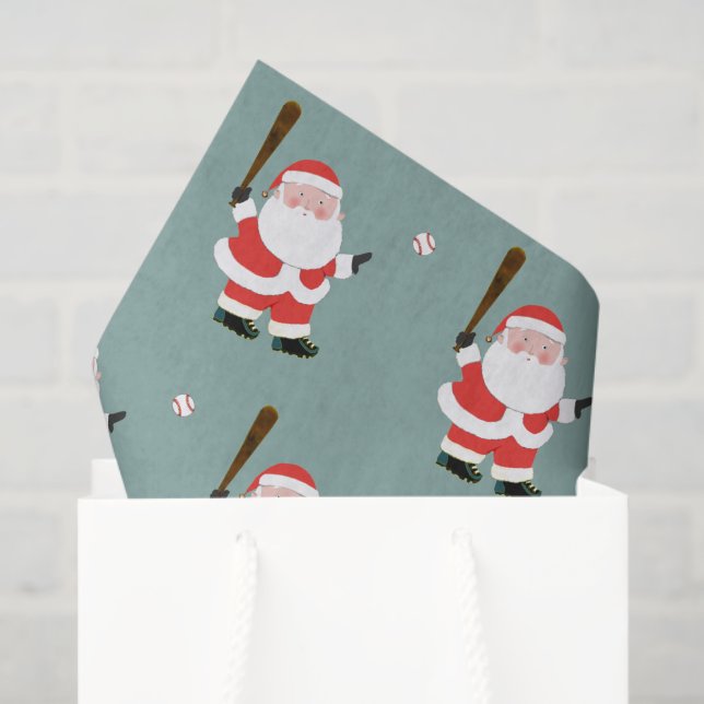 Papel De Seda Feriado de Navidades de Béisbol (Bolsa de regalo)