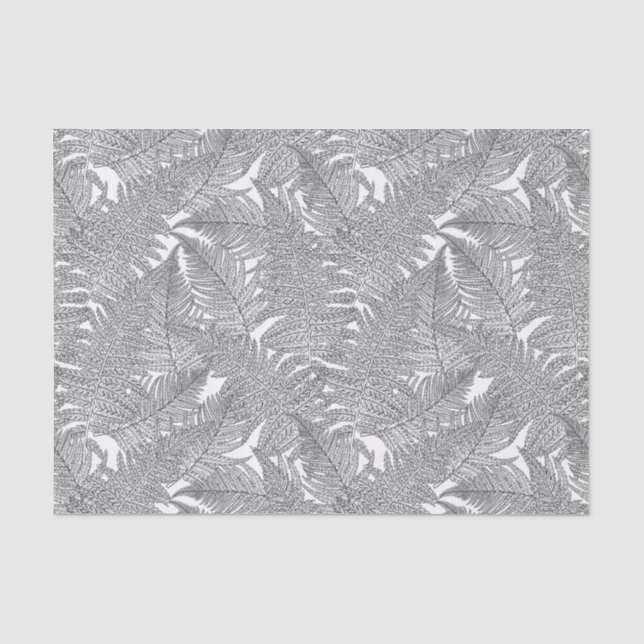 Papel De Seda Fern en blanco y negro (Anverso)