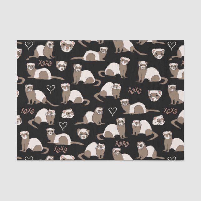 Papel De Seda Ferrets de amor - Negro (Anverso)