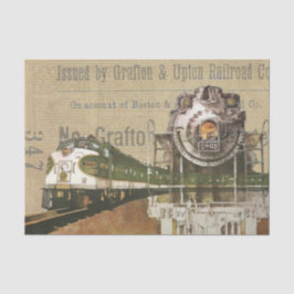 Papel De Seda Ferrocarril Vintage de motor de vapor de tren de l
