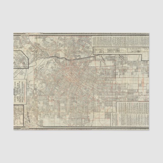 Papel De Seda Ferrocarriles del mapa y de calle de la seguridad (Anverso)