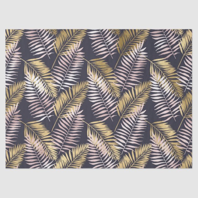 Papel De Seda Ferrocarriles dorados y rosados y Desembarco azul (Anverso)