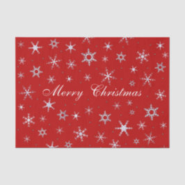 Papel De Seda Ferry Christmas Red Snowflakes