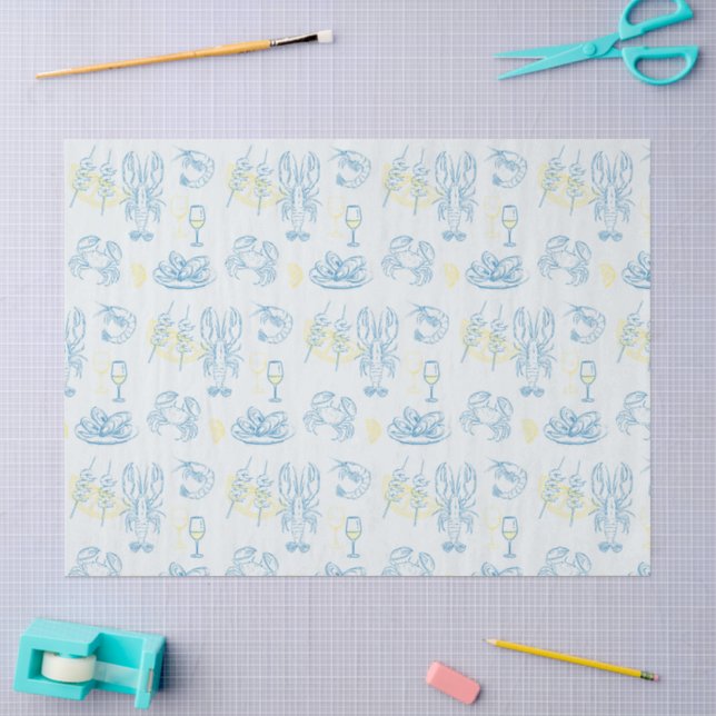 Papel De Seda Festín de mariscos (Artesanía)