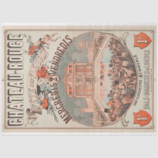 Papel De Seda Festival Francés de Flores: Desenlace de la Epheme (Anverso)